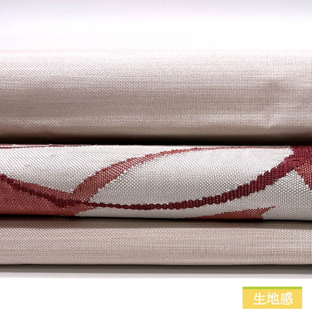 名古屋帯 薄桜色（うすざくらいろ） すくい織 抽象花模様 帯丈366cm 正絹 Aランク ポイント柄 カジュアル ピンク系 1124008023313 名古屋仕立て