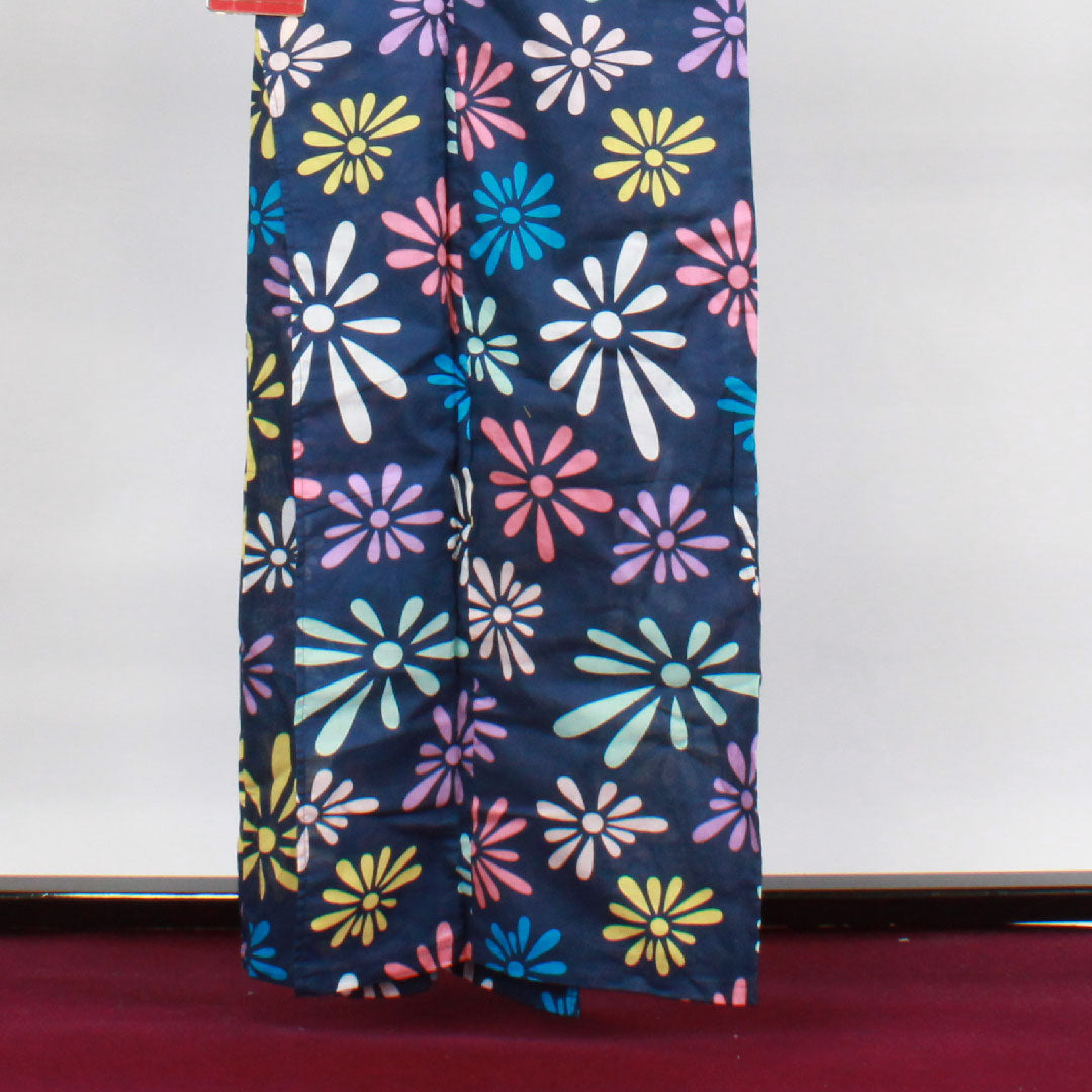 浴衣 鉄葡萄色 抽象模様 木綿 Sランク 単衣 身丈161cm 裄丈65cm 紺系 1118002412418