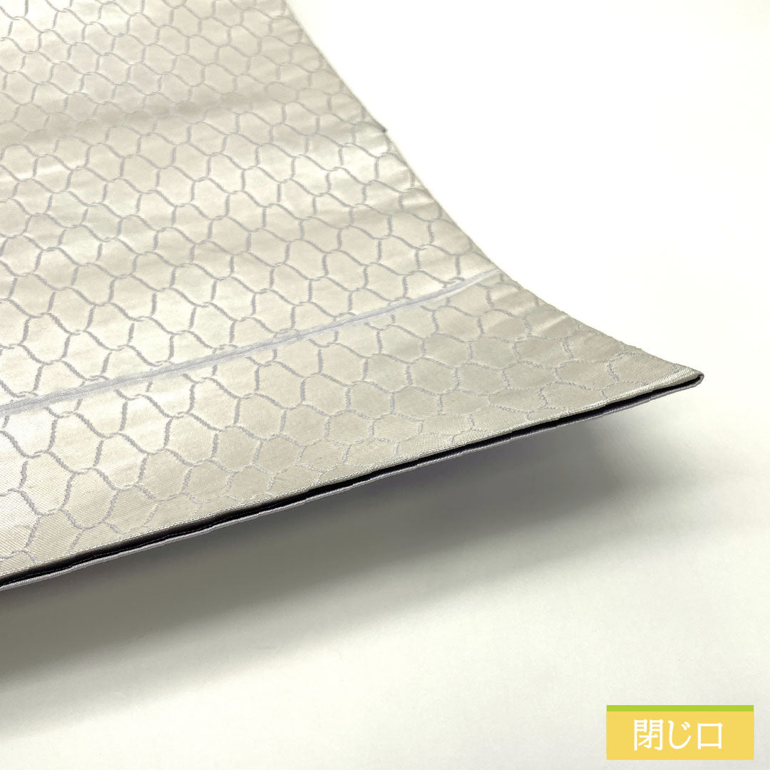 袋帯 正絹 Aランク 白藤色（しらふじいろ） 唐織 桜 梅  帯丈424cm ポイント柄 フォーマル 紫系 1123016073320