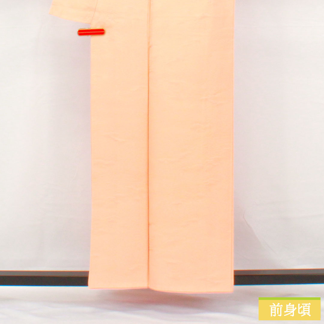 色無地 正絹 身丈157cm 裄丈65cm 綸子 一つ紋 下り藤 袷 Sランク ピンク系 1114001862313