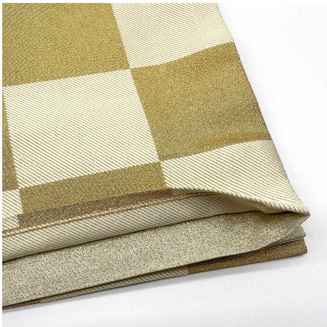 袋帯 金色 振袖用 市松 帯丈436cm 正絹 Sランク 六通 フォーマル 金系 1123006382321