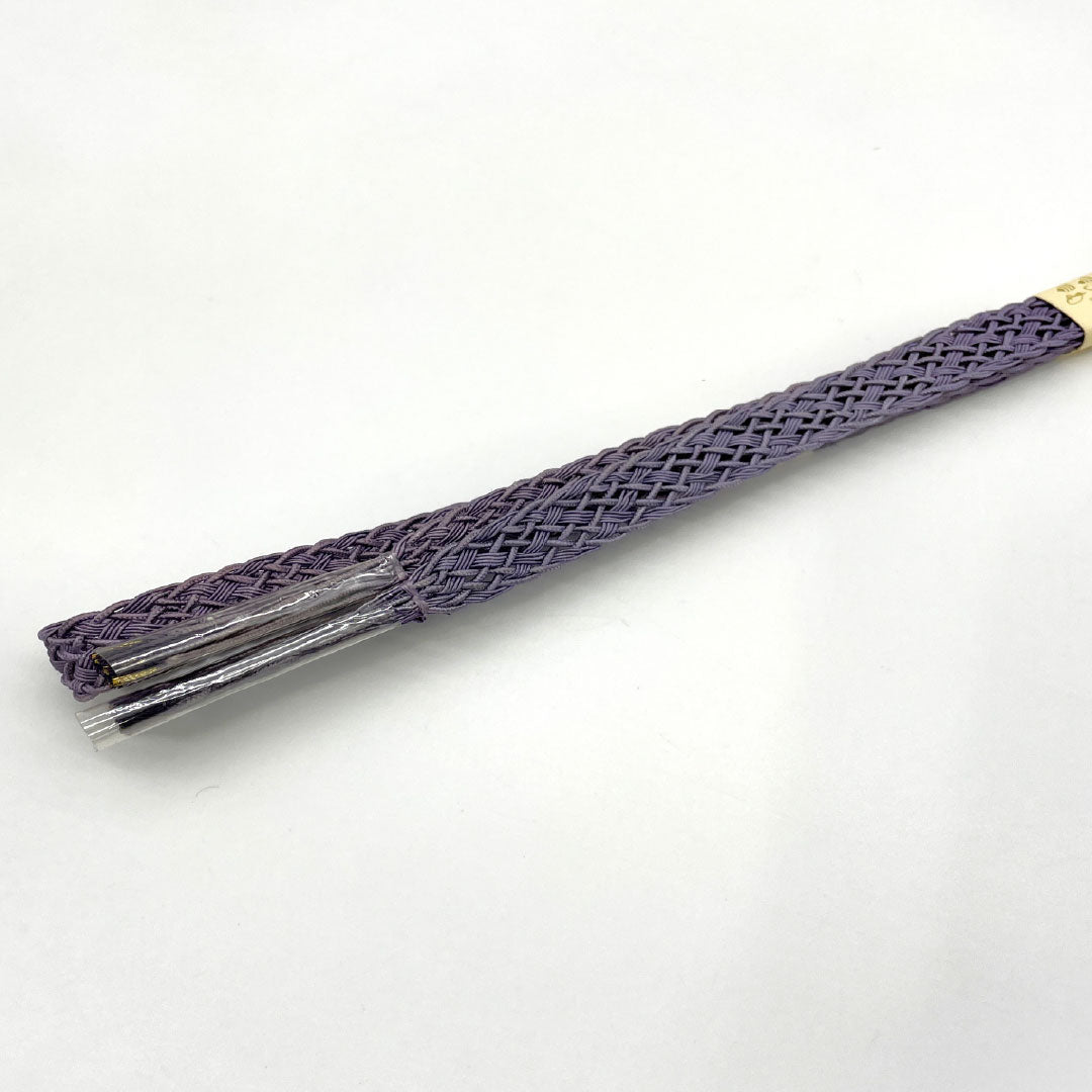 （新古品） 帯締め・帯揚げセット 正絹 Bランク 茄子納戸色（なすなんどいろ） 薄藤色（うすふじいろ） 夏用 トンボ 長さ約164cm 幅約1.4cm カジュアル 紫系 1141000594320