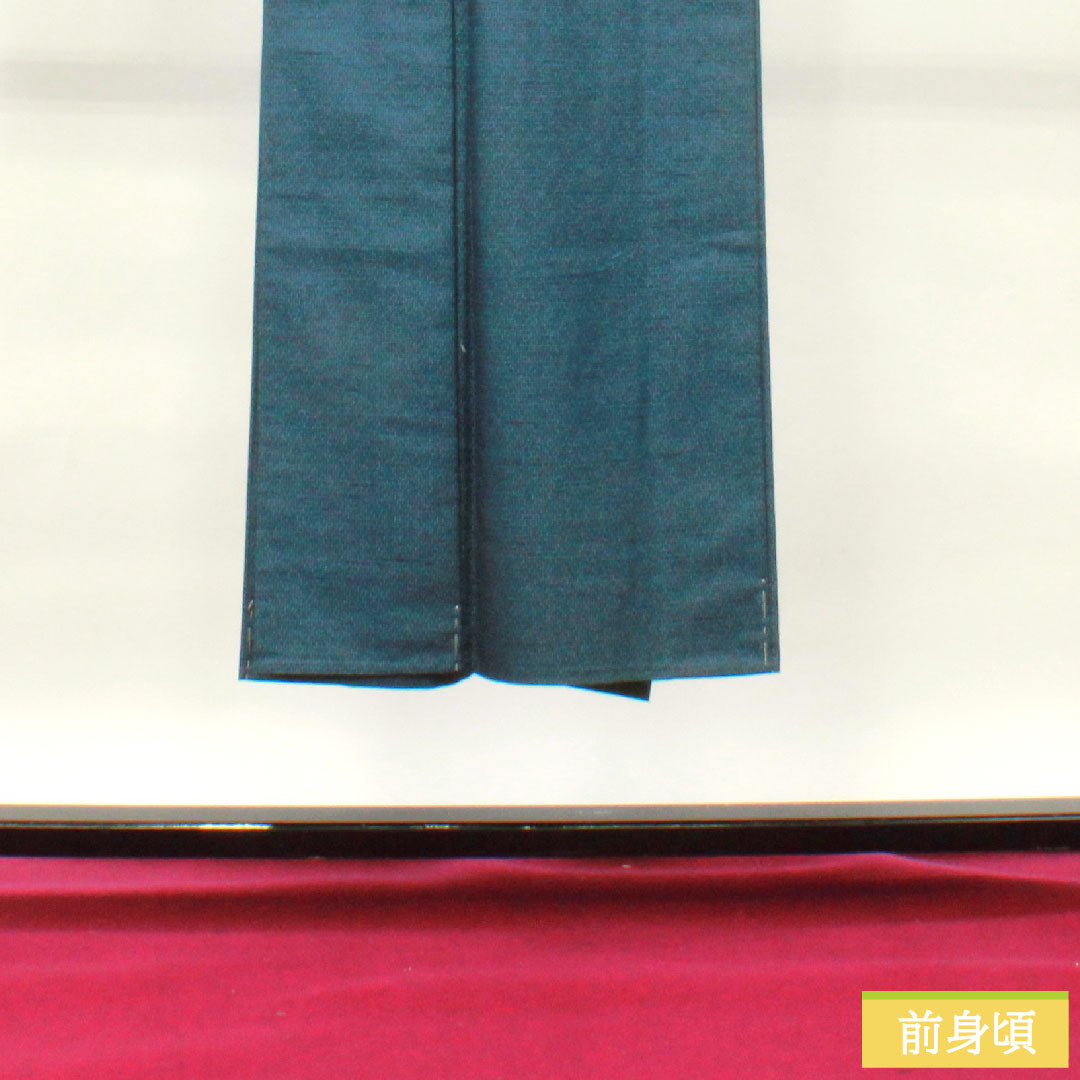 男物 ウール 身丈142cm 裄丈68.5cm  亀甲模様 しつけ糸付き 未使用品 Sランク 単衣 紺系 1119000762418