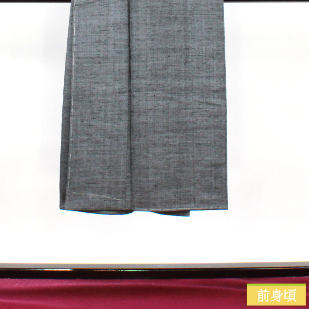 男物 正絹 身丈137.5cm 裄丈66cm むすび織 着物単品 しつけ糸付き 未使用品 Sランク 袷 グレー系 1119000782322