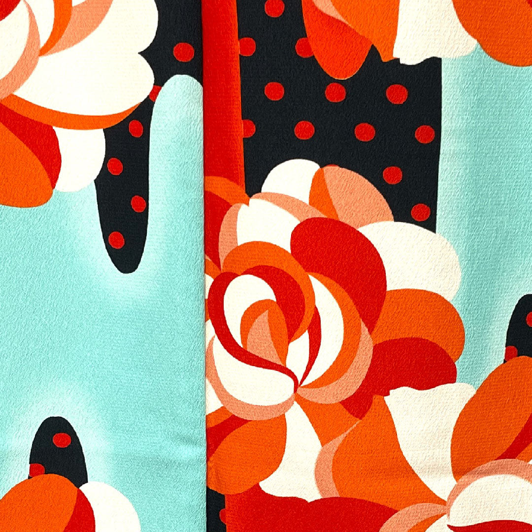 振袖 身丈172cm 裄丈63cm 袷  洗える着物 薔薇  ポリ Sランク グラデ 1113001382699