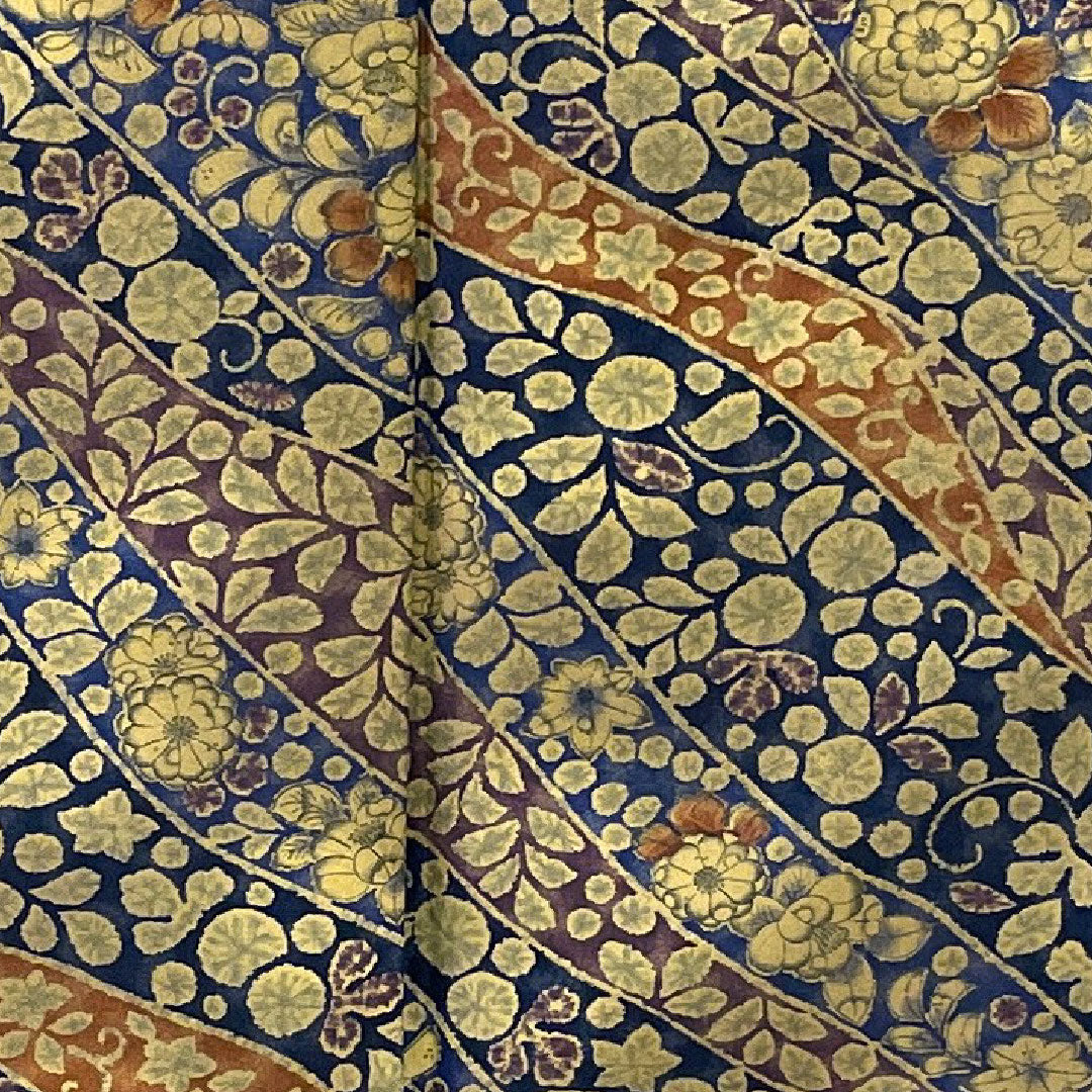 小紋 身丈159cm 裄丈63cm 袷  辻ヶ花 洗える着物  ポリ Sランク 紺系 1115000902318