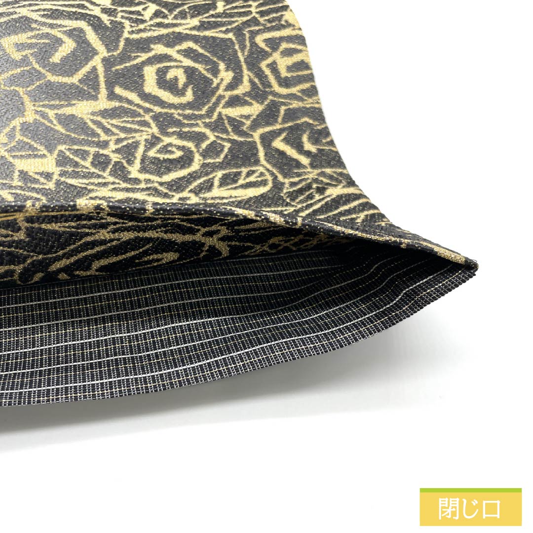 袋帯 正絹 引箔 薔薇 帯丈455cm Sランク 全通 フォーマル モノトーン 1123013342427