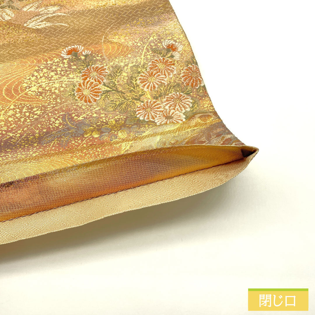 袋帯 正絹 Aランク 引箔 西陣織 流水 吉祥文様 帯丈436cm 六通 セミフォーマル グラデーション系 1123016463399