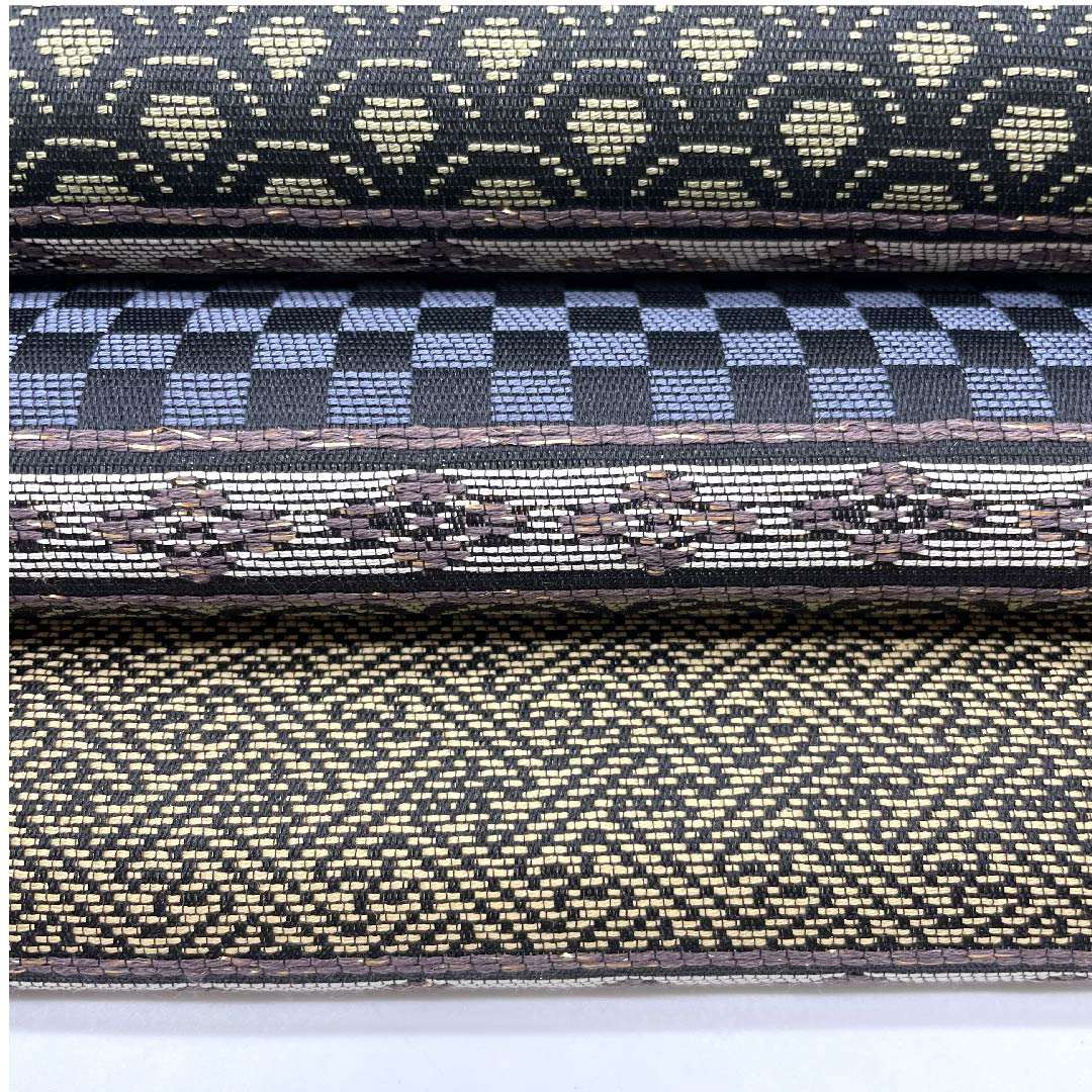 名古屋帯 グラデーション 市松 青海波 紗綾形 横段 帯丈375.5cm 正絹 Sランク 全通 カジュアル グラデ 1124003192399  名古屋仕立て