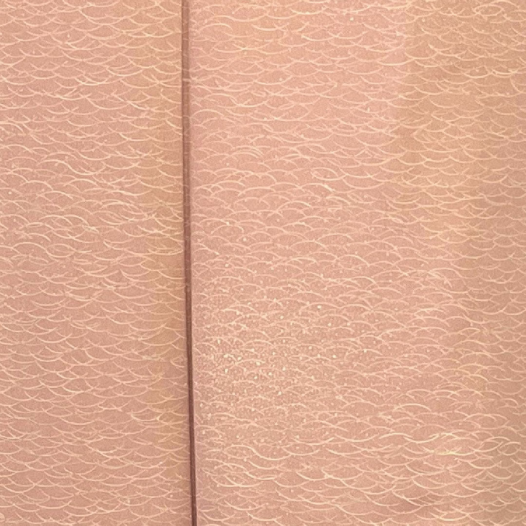小紋 身丈157cm 裄丈62cm 袷  露芝模様  正絹 Sランク ピンク系 1115001052313