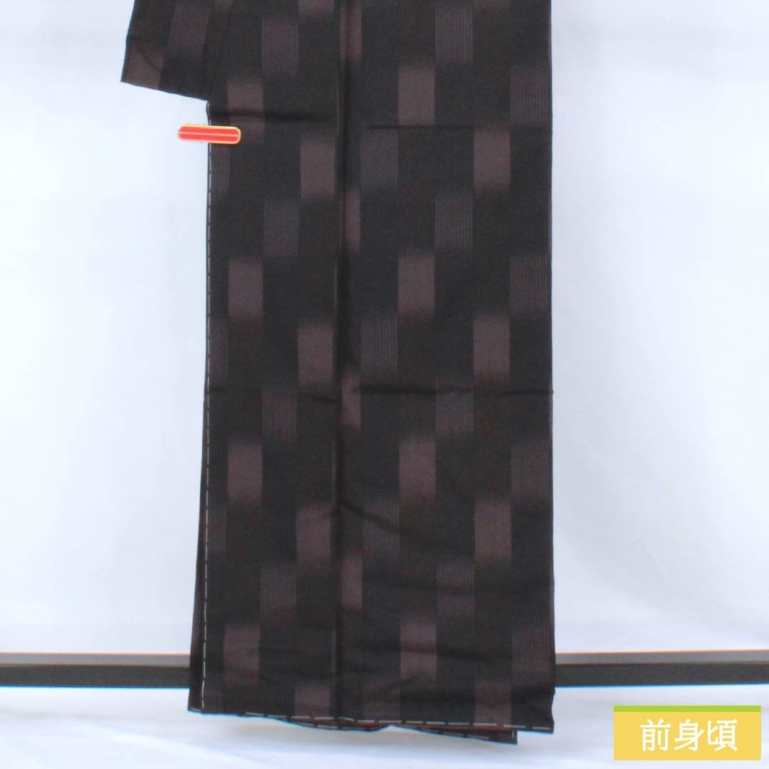 ふくちゃん R8SK113 本塩沢 紬 やまだ織 しつけ糸 麻の葉 正絹 リサイクル着物】紬 正絹 Sランク 身丈161cm 裄丈68.5cm 本場塩沢紬
