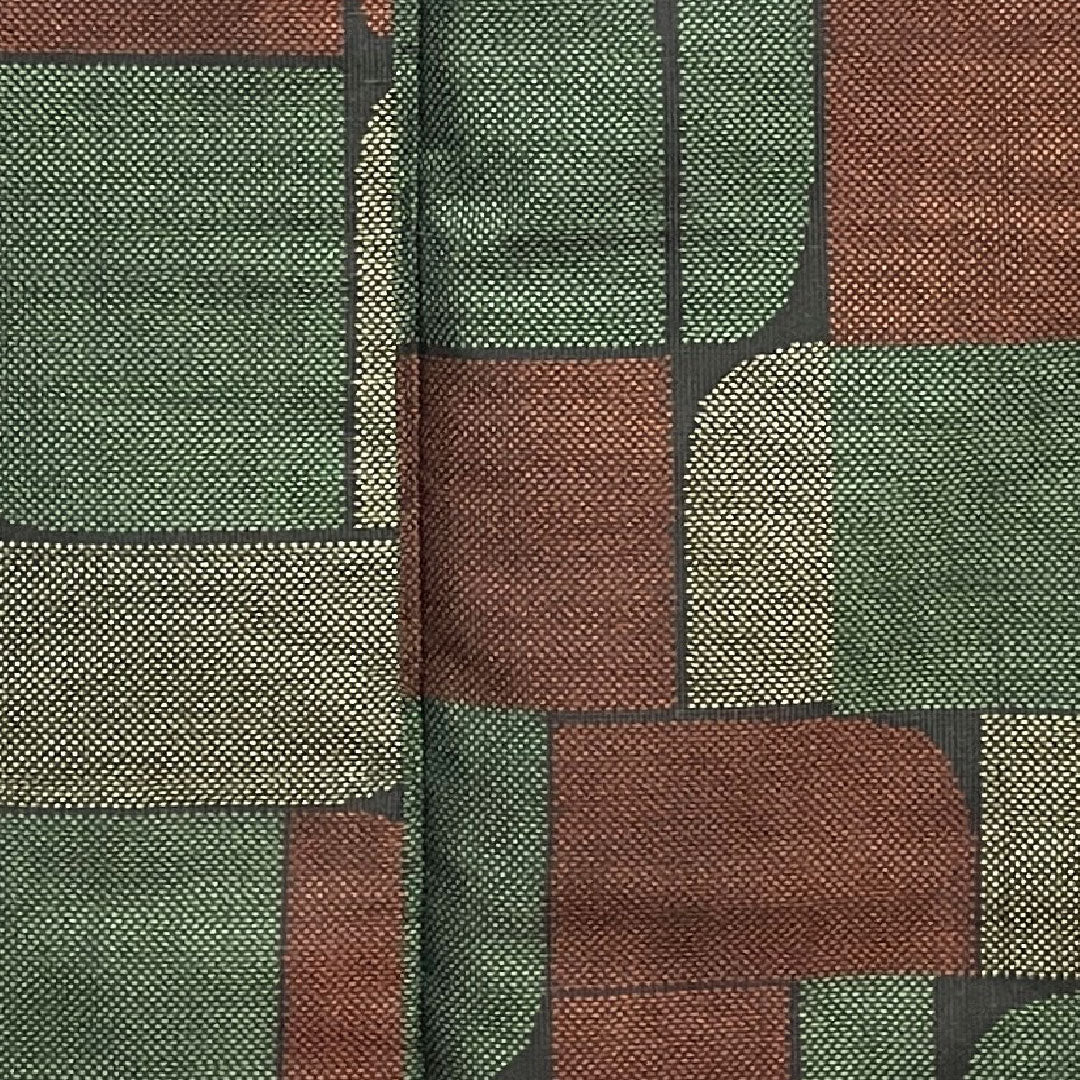 村山大島 身丈157cm 裄丈61.5cm 市松 正絹 Aランク 袷 黒系 1116001973310