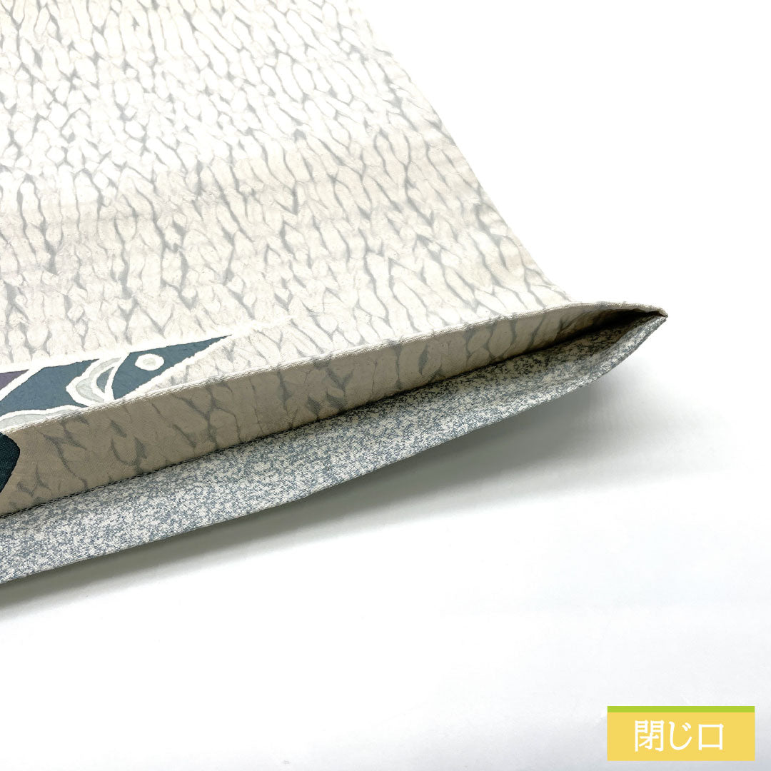 袋帯 正絹 Sランク 卯の花色（うのはないろ） 染め帯 竜巻絞り 抽象花 帯丈446cm ポイント柄 カジュアル グレー系 1123016632322