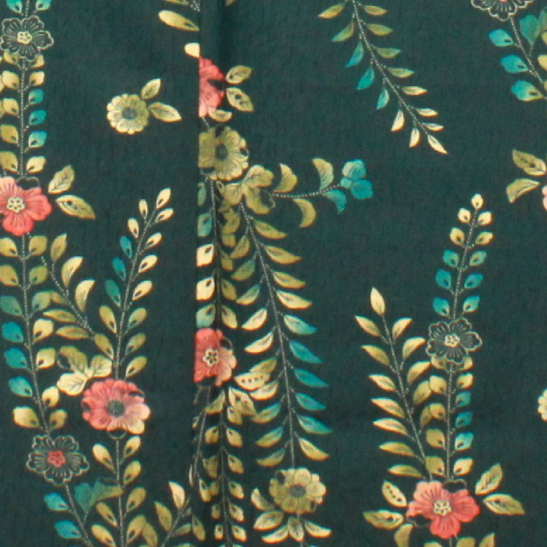 Small pattern, Length 161cm, Sleeve length 64.5cm, Awase, Iron color, Washable kimono, Tsujigahana, Polyester, S rank, Green, 1115002612419