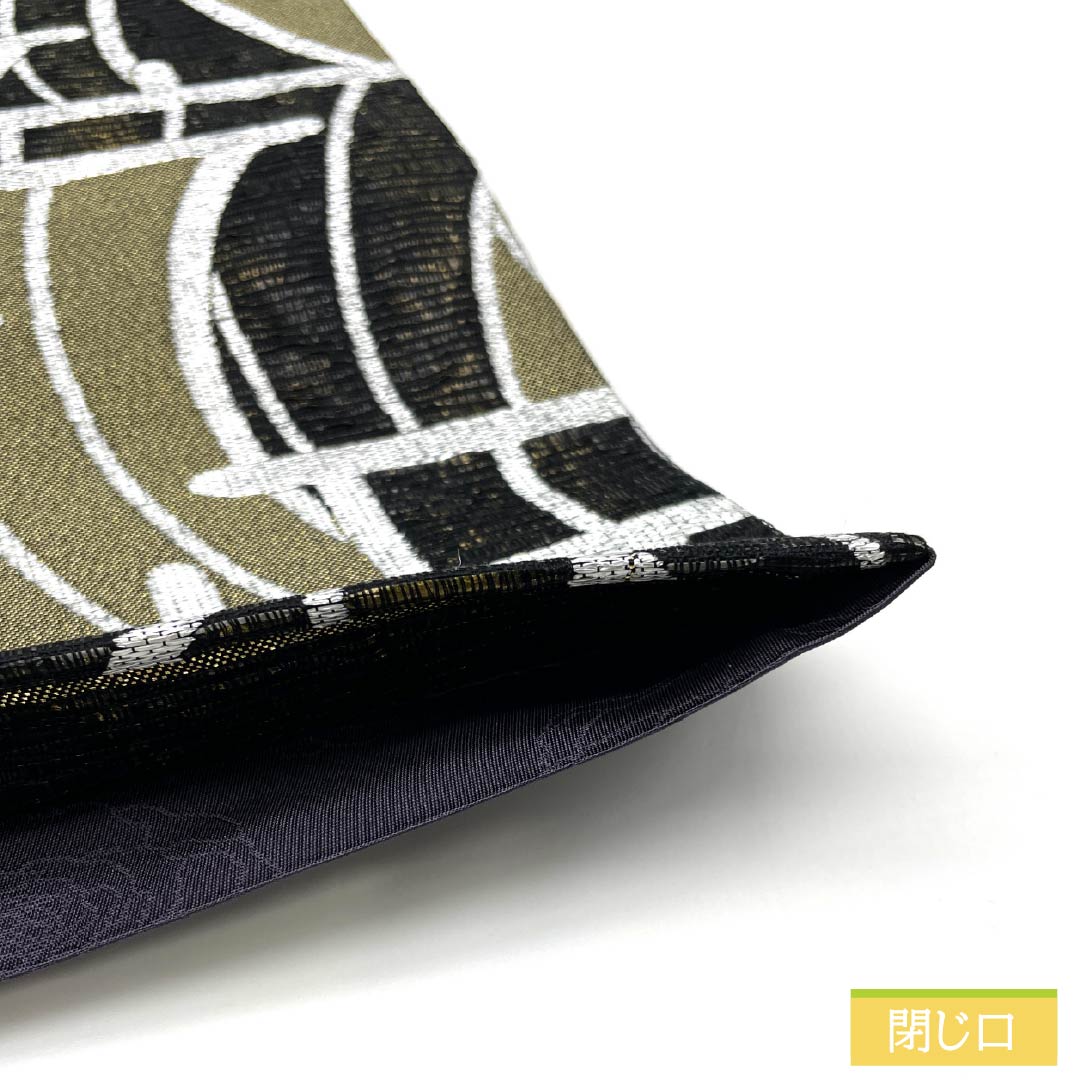 Pure silk obi by Ikki Kusano, Tsujiume Kigyoten, thick gold leaf, sail, 436cm long, S rank, six-fold, semi-formal, black, 1123014732310