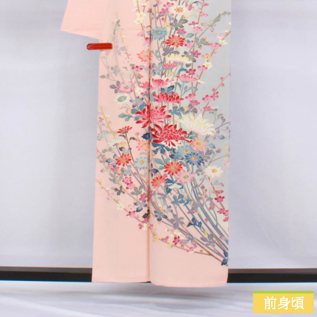 リサイクル着物】訪問着 正絹 Aランク 袷 身丈157cm 裄丈65.5cm 乙女色