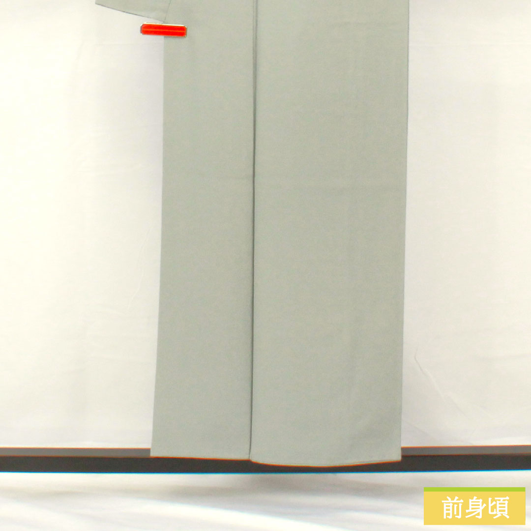 色無地 正絹 身丈153.5cm 裄丈62cm 空色鼠色（そらいろねずいろ） 素無地 作家物 袷 Aランク グレー系 1114001733222