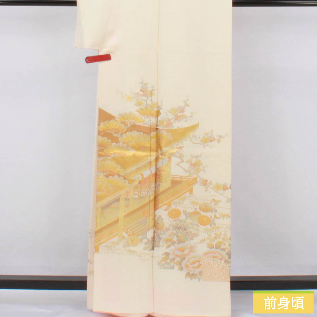 ［7114］色留袖 美品 手描き 作家物 三つ紋 木瓜 金彩 正絹 着物 袷 7114］色留袖 美品 手描き 作家物 三つ紋 木瓜 金彩 正絹 着物 袷の