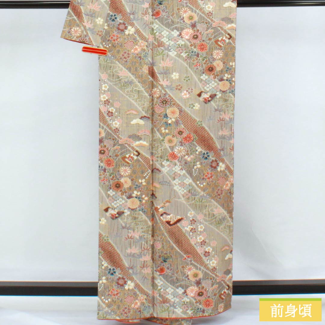 小紋 正絹 Sランク 身丈161cm 裄丈66cm 袷 吉祥文様 しつけ糸付き グラデーション系 1115006472499