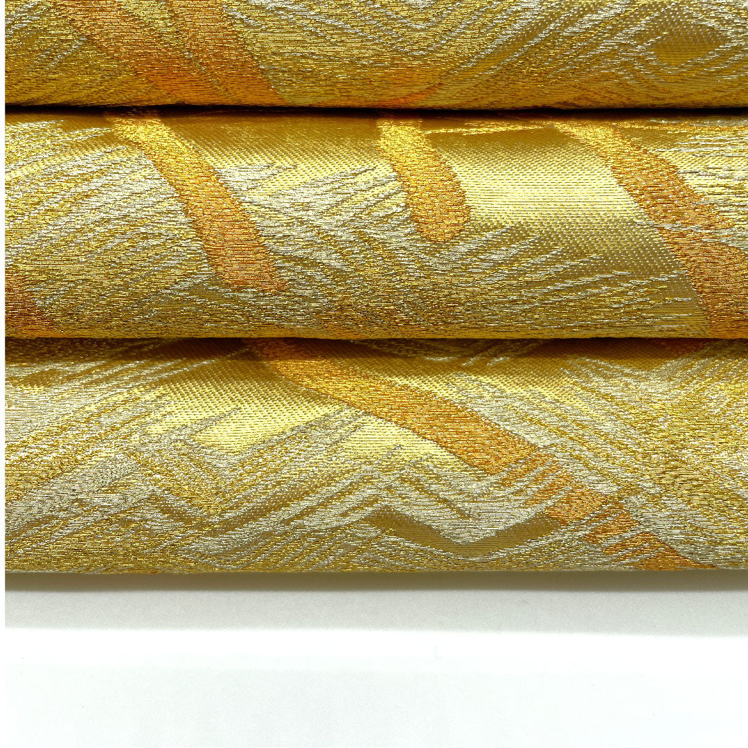 袋帯 引箔 松 本金箔 帯丈440cm 正絹 Aランク ポイント柄 フォーマル 金系 1123005063321