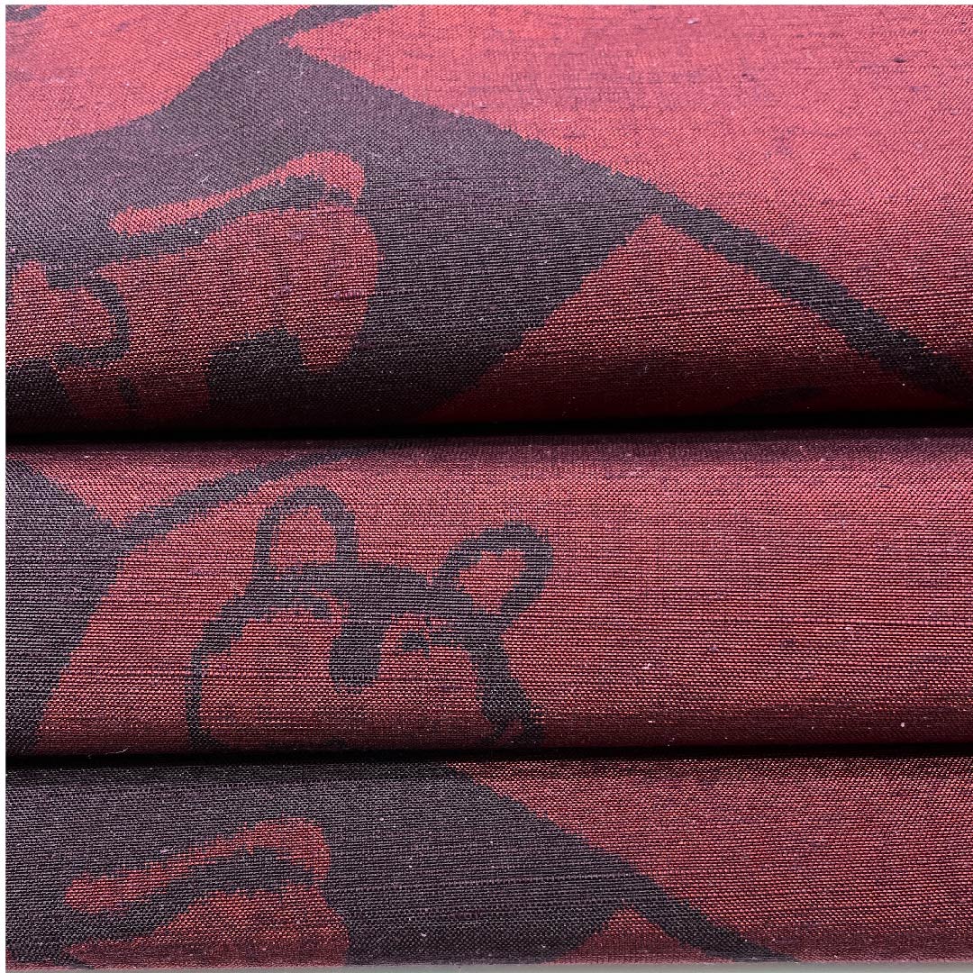 名古屋帯 深緋色 勇屋織物 干支 帯丈414cm 正絹 Sランク 全通 カジュアル 朱系 1124004652316  名古屋仕立て