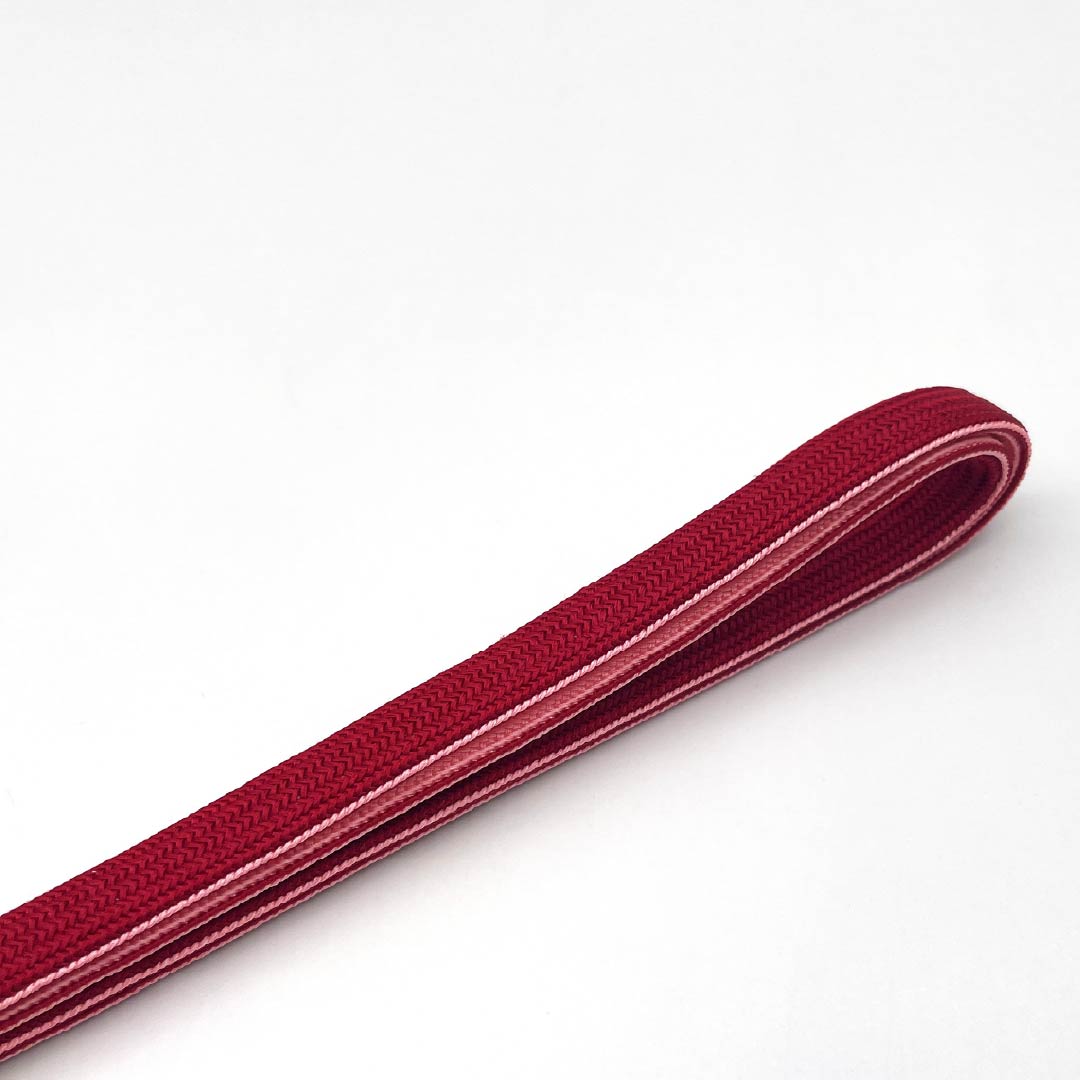 （新古品） 帯締め・帯揚げセット 正絹 Sランク 蘇芳色（すおういろ） 真紅色（しんくいろ） ラメ入り 長さ約156cm 幅約1.3cm セミフォーマル 赤系 1141000152312