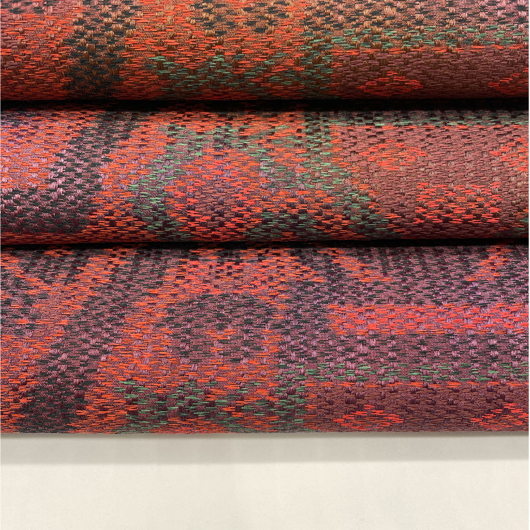 袋帯 エジプト文様 帯丈424cm 正絹 Sランク 六通 カジュアル 赤系 1123002652312