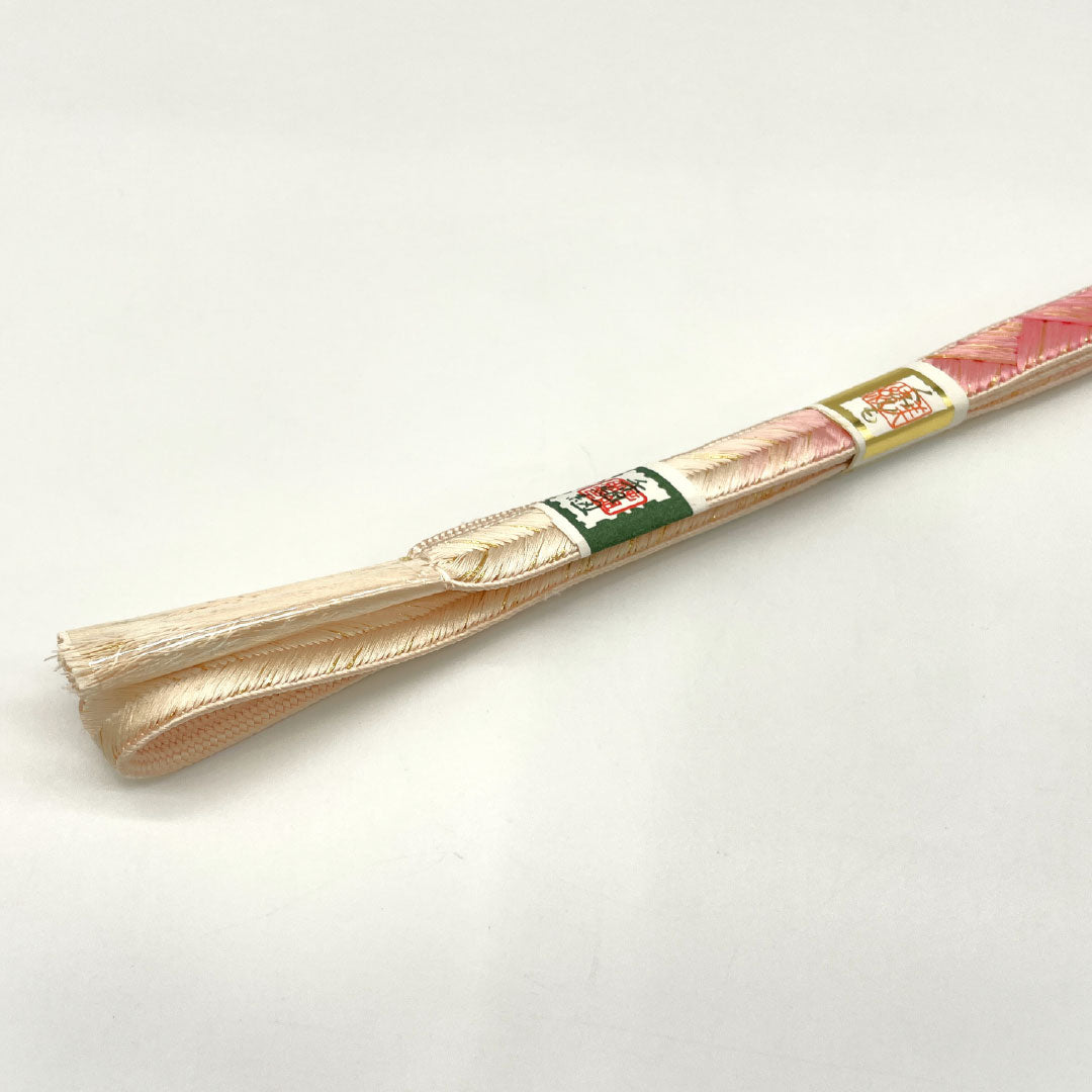 （新古品） 帯締め・帯揚げセット 正絹 NEWランク 桃紅色（とうこうしょく） 手組紐 古典柄  長さ約160cm 幅約1.7cm セミフォーマル ピンク系 1141000581313