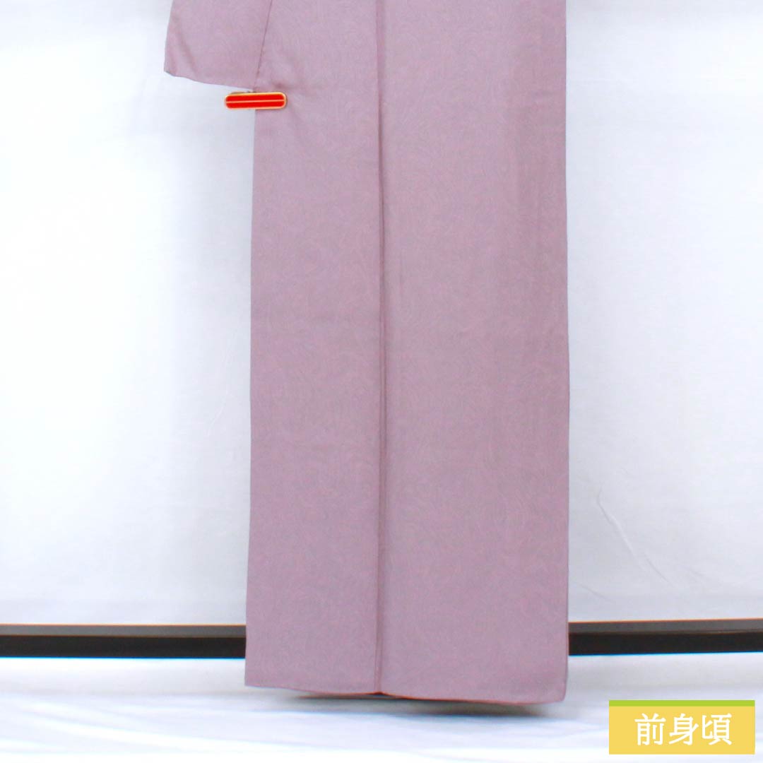 小紋 正絹 身丈160.5cm 裄丈64cm 袷 薄紫色（うすむらさきいろ） 墨流し染 Aランク 紫系 1115005523420