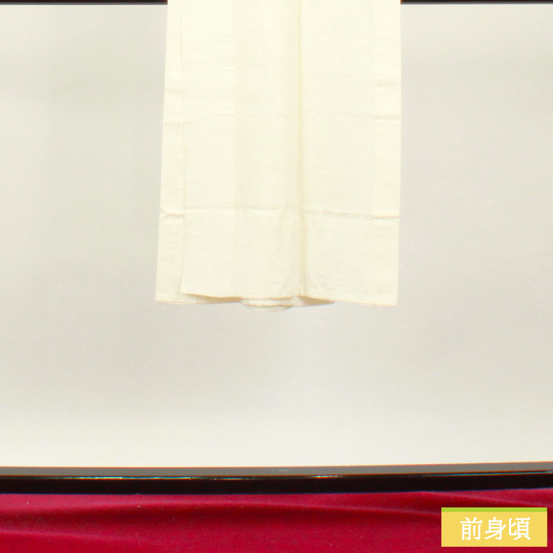 Nagajuban (long undergarment) made of pure silk, length 126cm, sleeve length 66cm, lined, Saaya pattern, chrysanthemum, S rank, white, 1129000662311
