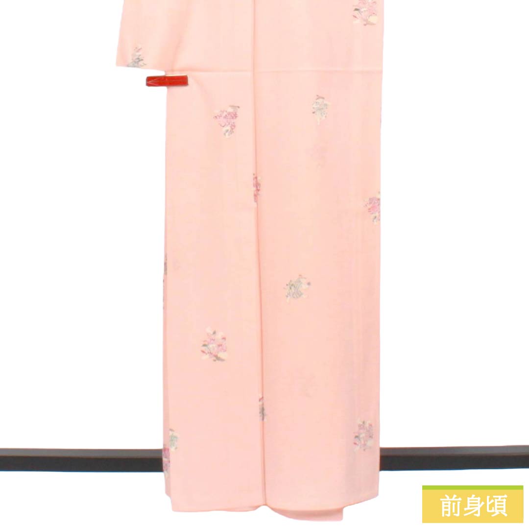 リサイクル着物】夏物 正絹 小紋 Sランク 身丈160.5cm 裄丈63cm 乙女色