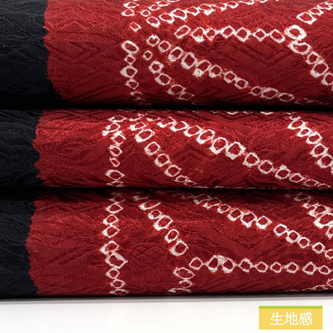 名古屋帯 正絹 Sランク 絞り 麻の葉 紗綾形 花模様 帯丈391cm 全通 カジュアル 黒系 1124010512410 名古屋仕立て