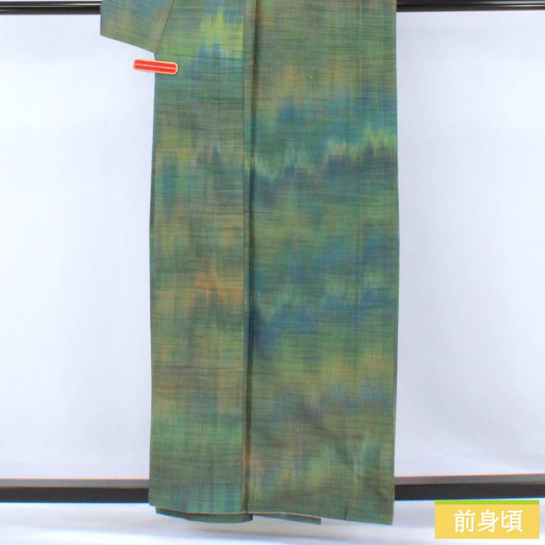 紬 正絹 Aランク 身丈159cm 裄丈64cm ぼかし織 袷 グラデーション系 1116004723399