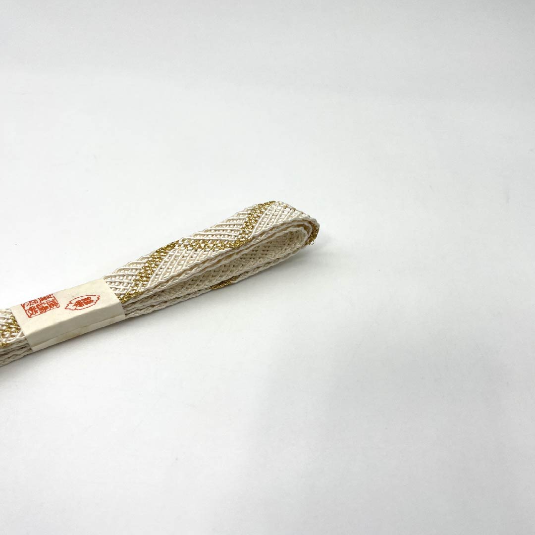（新古品） 帯締め・帯揚げセット 正絹 NEWランク 乳白色（にゅうはくしょく） 渡敬謹製 三ツ杵印 留袖用 長さ約164cm 幅約1.7cm フォーマル 白系 1141000281311