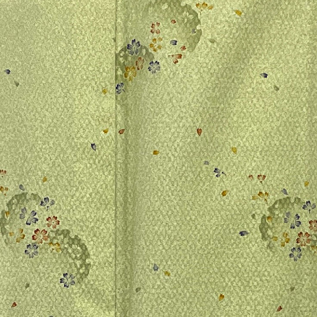 Small pattern, Length 166.5cm, Sleeve length 69cm, Single layer, Cherry blossom, Snowflake, Washable kimono, Polyester, S rank, Green, 1115000792419