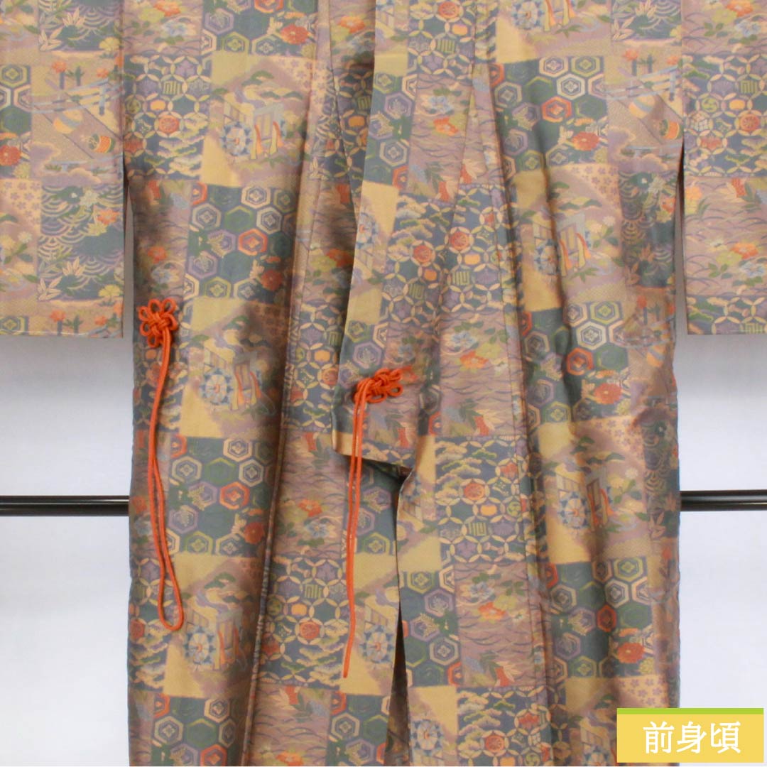道中着 正絹 Sランク 身丈104cm 裄丈68cm 能衣装 紹巴織 袷 グラデーション系 1117001472999