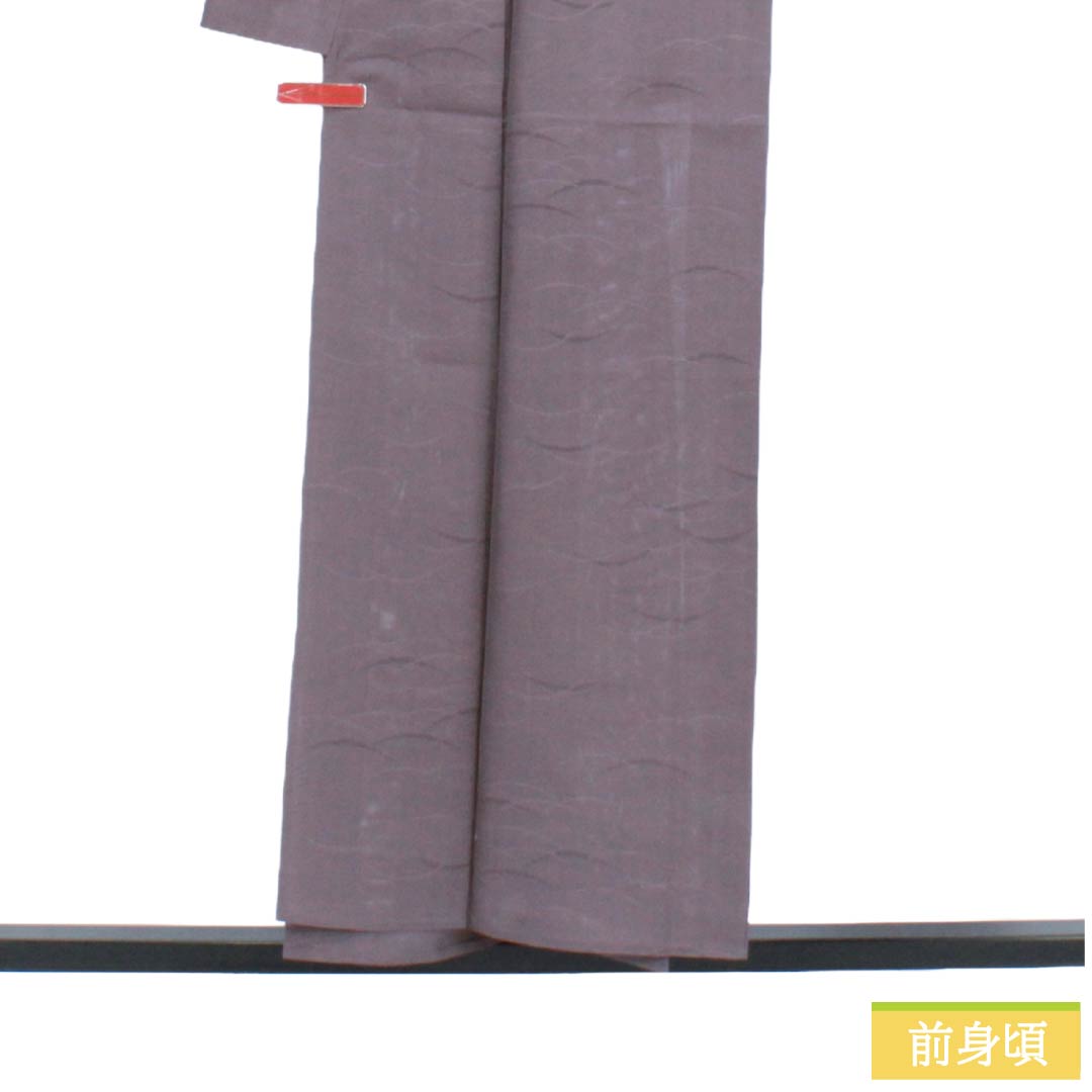 夏物 正絹 色無地 Bランク 身丈154cm 裄丈63cm 中滅紫色（なかのけしむらさきいろ） 露芝 絽 紫系 1132004464220