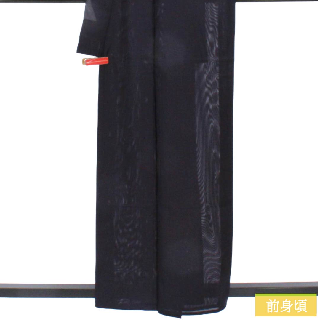 夏物 ポリエステル 色無地 Sランク 身丈160cm 裄丈62.5cm 褐色（かちいろ） 洗える着物 素無地 絽 紫系 1132005812420
