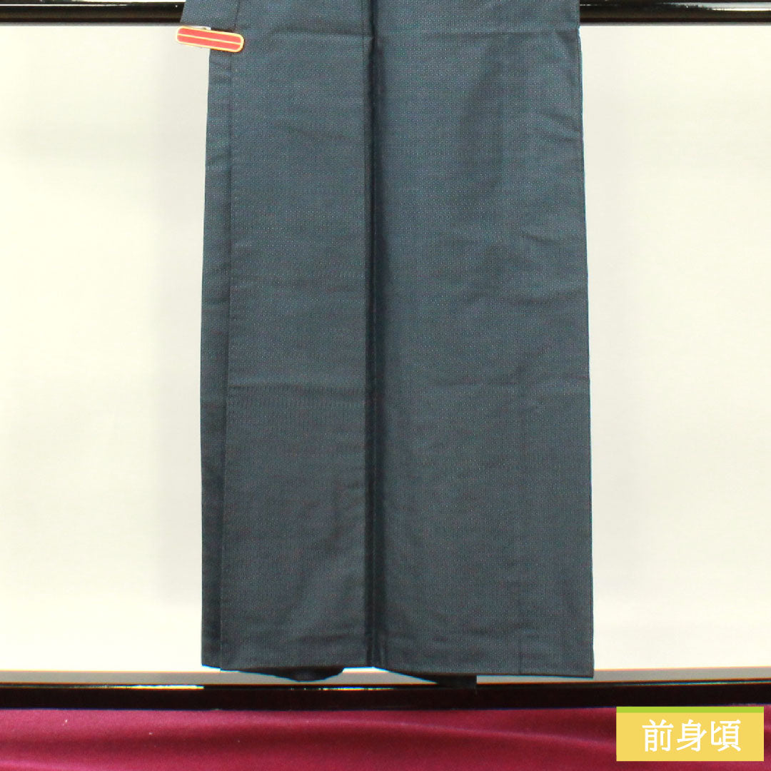 男物 正絹 身丈153.5cm 裄丈71cm 大島紬 緯総絣 Sランク 袷 紺系 1119000842518