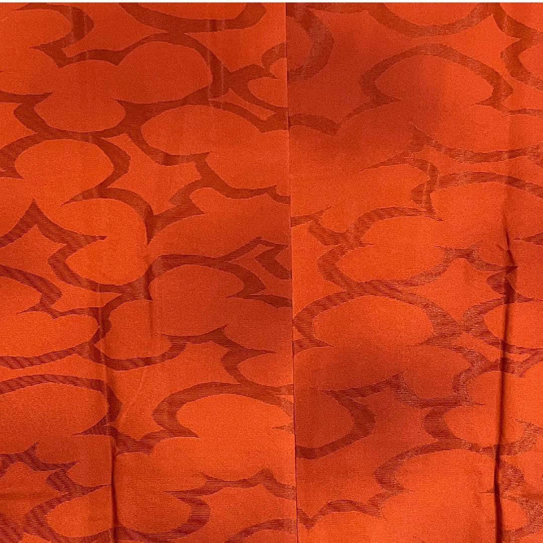 道行コート 身丈95cm 裄丈68.5cm 猩々茶色  ボカシ模様 正絹 Sランク 袷 朱系 1117000402916