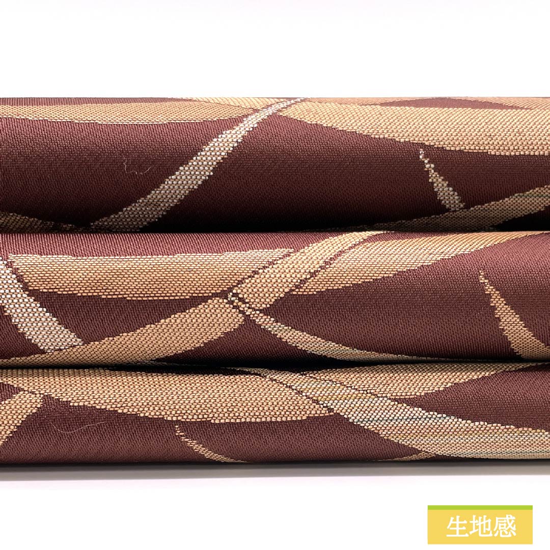 名古屋帯 小豆茶色（あずきちゃいろ） 露芝 帯丈348cm 正絹 Sランク 六通 セミフォーマル 茶系 1124008352314 松葉仕立て