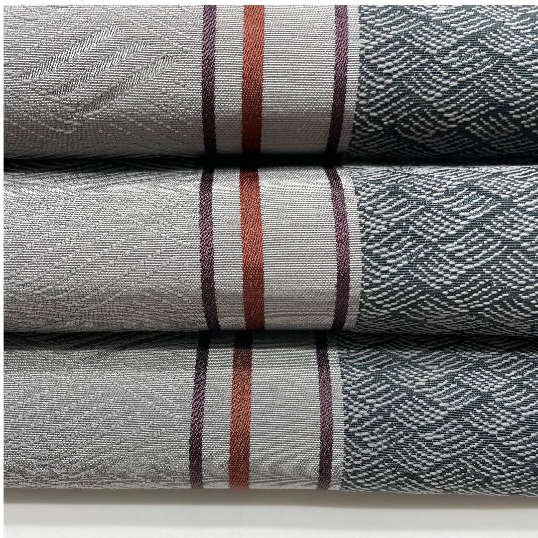 名古屋帯 京袋帯 菱模様 グレー系濃淡 帯丈381cm ポリ Sランク 全通 カジュアル グレー系 1124003422322  開き仕立て