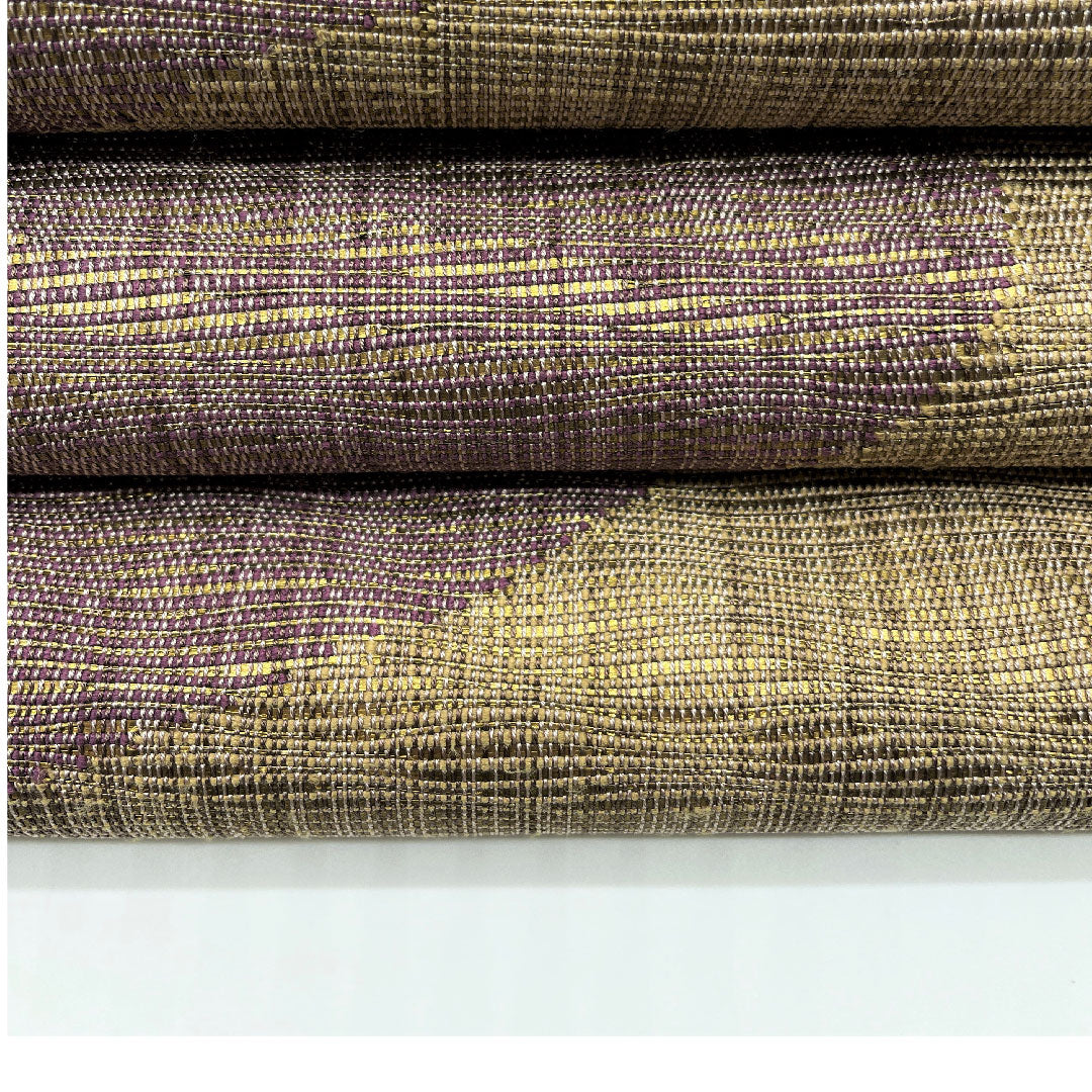 袋帯 柴染色（ふしぞめいろ） 波模様 帯丈428cm 正絹 Sランク 全通 カジュアル 茶系 1123005132314