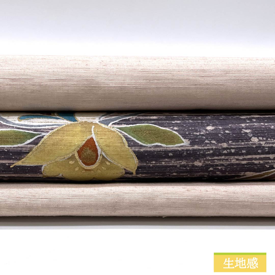 名古屋帯 乙女色（おとめいろ） 染め帯 紬地 抽象花 帯丈380cm 正絹 Sランク ポイント柄 カジュアル ピンク系 1124007812413 名古屋仕立て