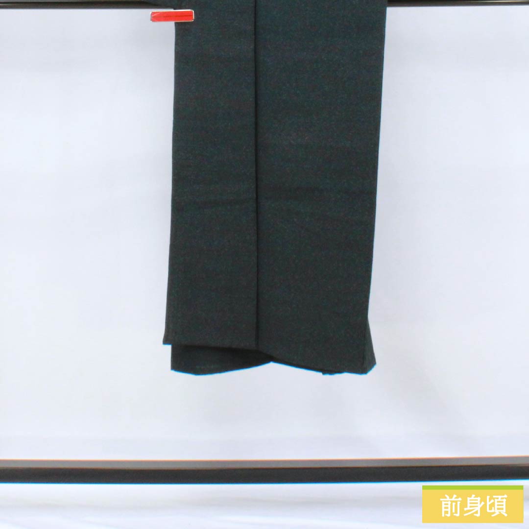 男物 ウール Sランク 身丈134cm 裄丈64cm 青墨色（あおずみいろ） 単衣 青系 1119001232317