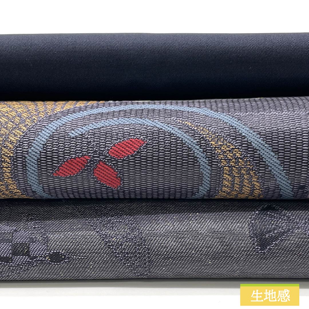 正絹 長襦袢 グレー  × ブラック 疋田柄 未使用品 未使用】グレー 浜ちりめん 付け下げ 正絹 シルク （附下、反物