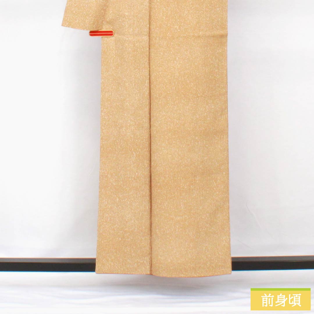 小紋 正絹 身丈158cm 裄丈63.5cm 袷 山吹鼠色（やまぶきねずいろ） タタキ染 Sランク ベージュ系 1115005852325