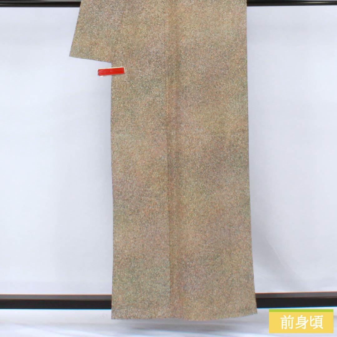 小紋 正絹 Aランク 身丈157.5cm 裄丈63cm 単衣 剣片喰 一つ紋 タタキ染 グラデーション系 1115006733399