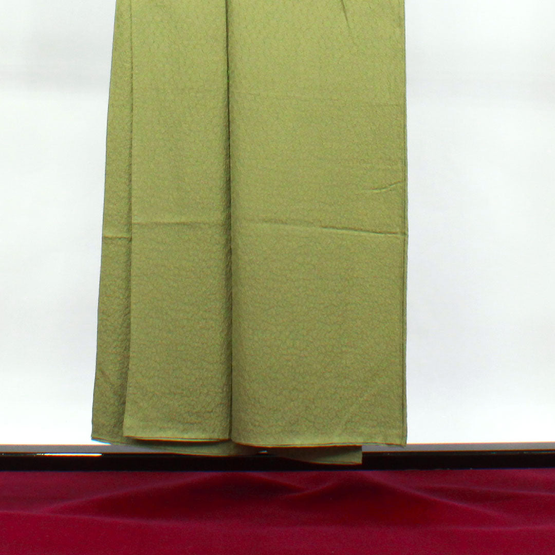 色無地 正絹 緑衫色 木瓜菱  身丈151cm 裄丈65cm 袷  Aランク 緑系 1114000933219