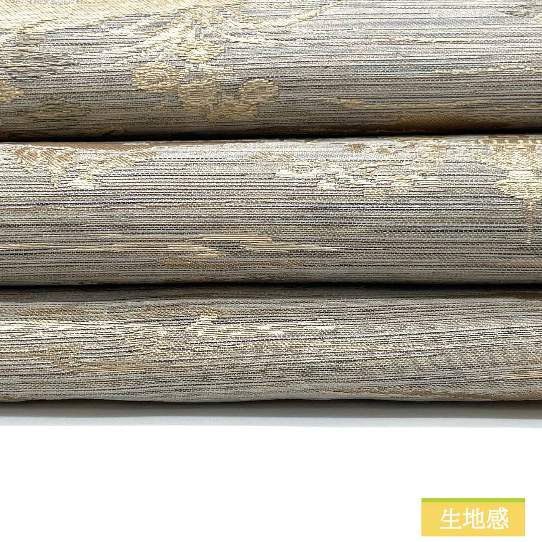 名古屋帯 正絹 Sランク 風景模様 花模様 帯丈367cm 六通 セミフォーマル グレー系 1124009562322 名古屋仕立て